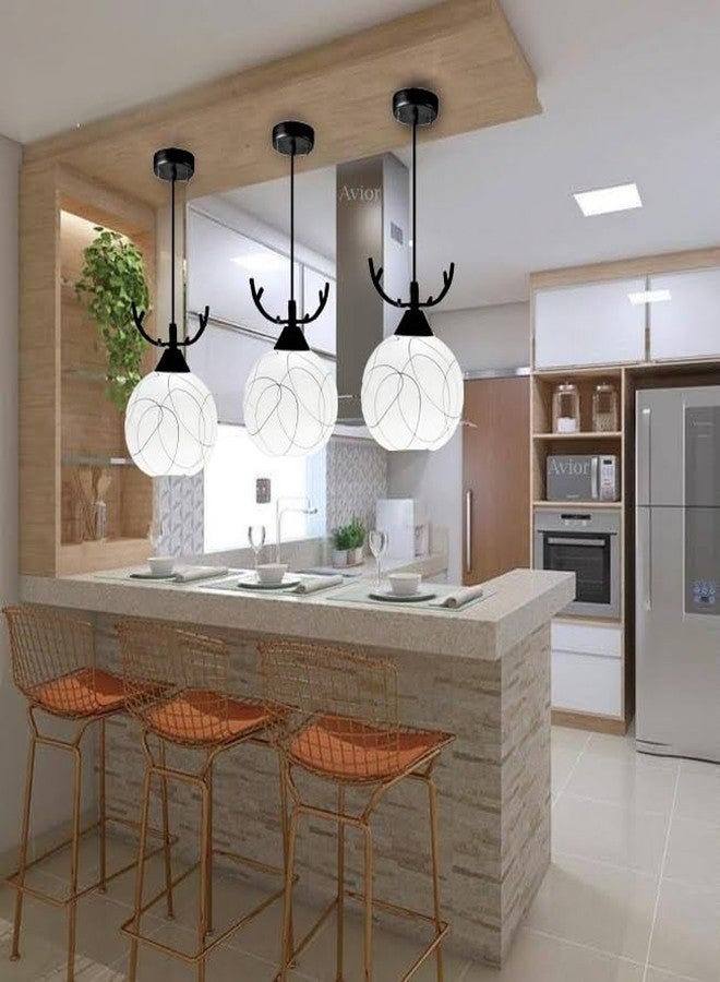 Avior Metal Deer Shape Cap Hanging Pendant Ceiling Light Lamp for Bedroom, Balcony, Living Room (Pack of 3) - Image 1